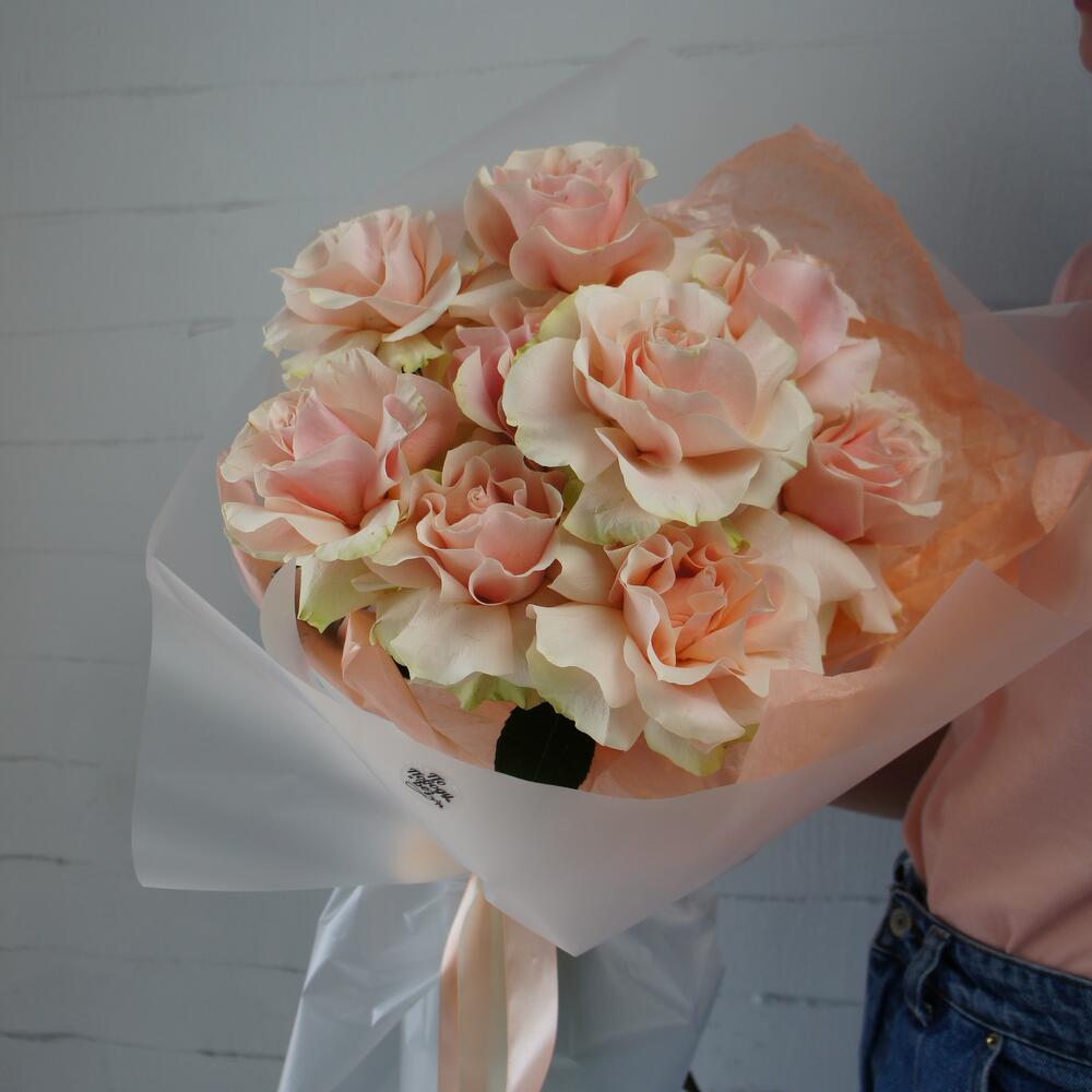 Монобукет из 9 французских роз Фрутетто